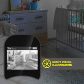 Video baby monitor-wireless remote camera, night vision, temperature monitoring and portable 2" color screen VB602